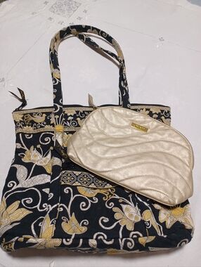 Vera Bradley Yellow Bird Tote+ Shiseido Cold Pouch Set